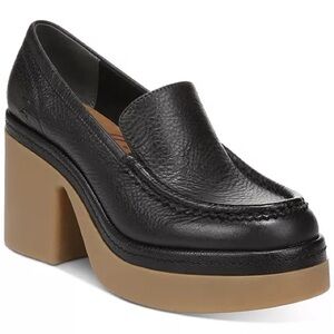 Zodiac Women's Black Dorit Crepe Platform Chunky Heeled Loafers Size 9